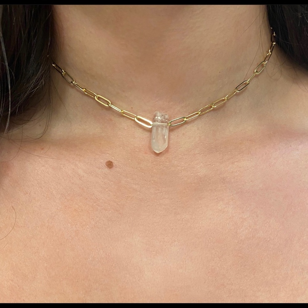 Quartz point necklace
